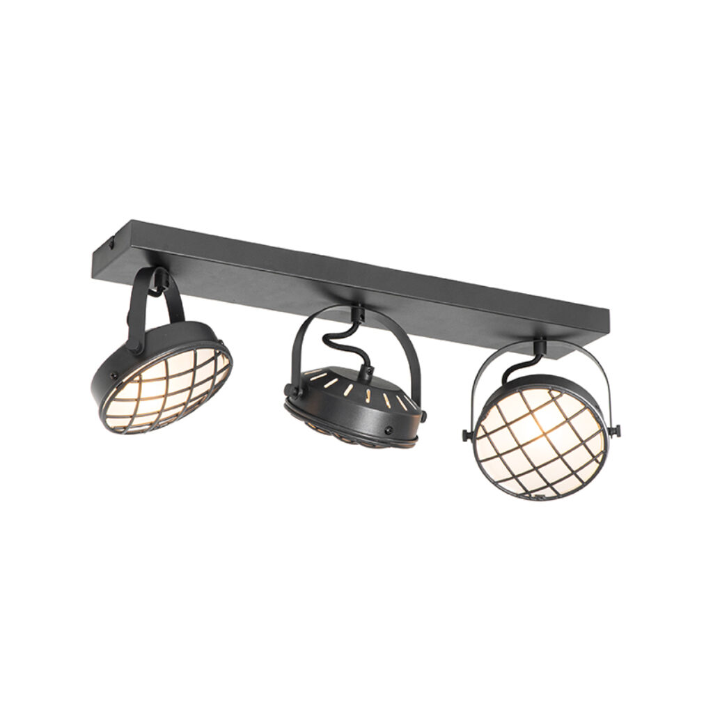 Opbouwspots Vintage spot zwart Tamina GlasStaal Zwart Kan jouw interieur wel een stoere Dan is waar je naar op zoek bent. De drie spots zijn gemaakt van staal