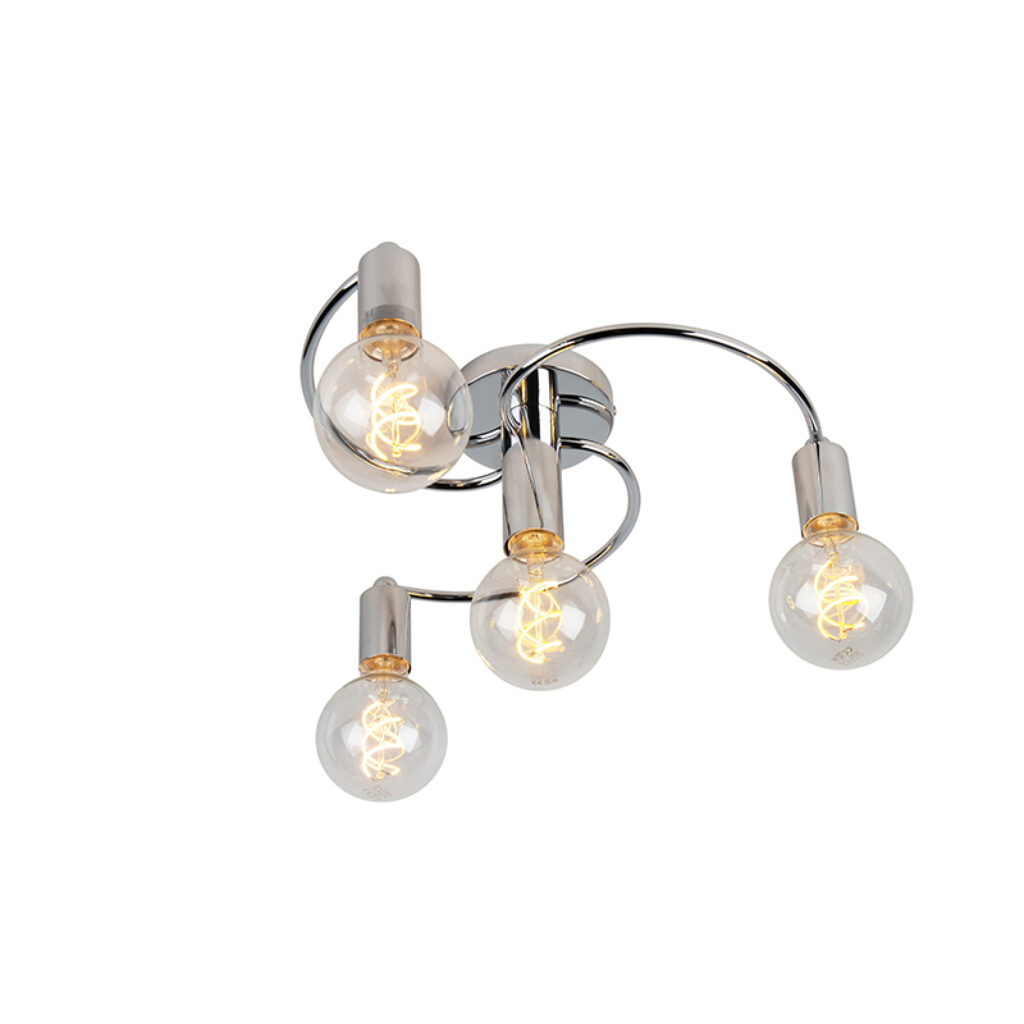 plafondlampen Art deco plafondlamp chroom Facil Staal Chroom De perfecte keuze voor iedere liefhebber van minimalistische en moderne Kies de onmiskenbare charme