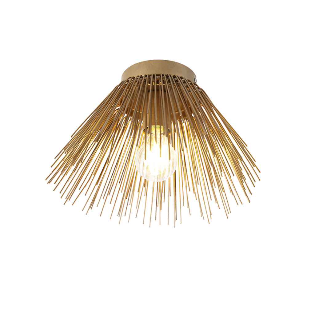 plafondlampen Art Deco plafondlamp goud Broom Staal Plafondlamp is een lamp waarmee je woning echt uitstraling De gouden spijlen geven de stijlvol uiterlijk en