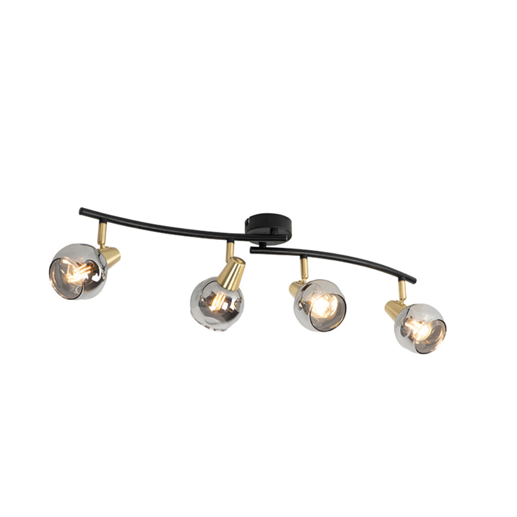 plafondlampen Art Deco plafondlamp goud met smoke glas Vidro GlasStaal Wauw steelt de show bij elk Zijn zorgt voor een prachtig lichteffect in ruimte. De lamp