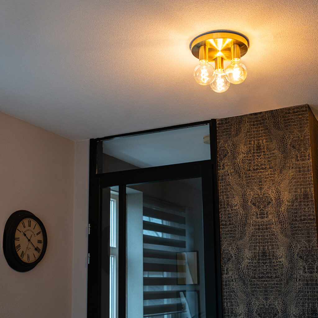 plafondlampen Art deco plafondlamp goud rond Facil 3 Staal De perfecte keuze voor iedere liefhebber van minimalistische en moderne Kies de onmiskenbare charme
