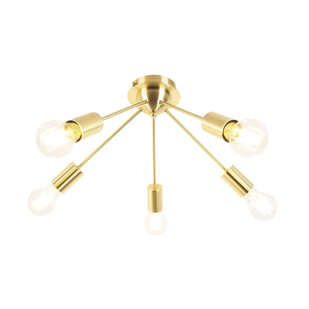 plafondlampen Art deco plafondlamp goud rond Staal Over een stijlvolle plafond gesproken wat dacht je van deze Facil In het opvallende armatuur en er is plaats