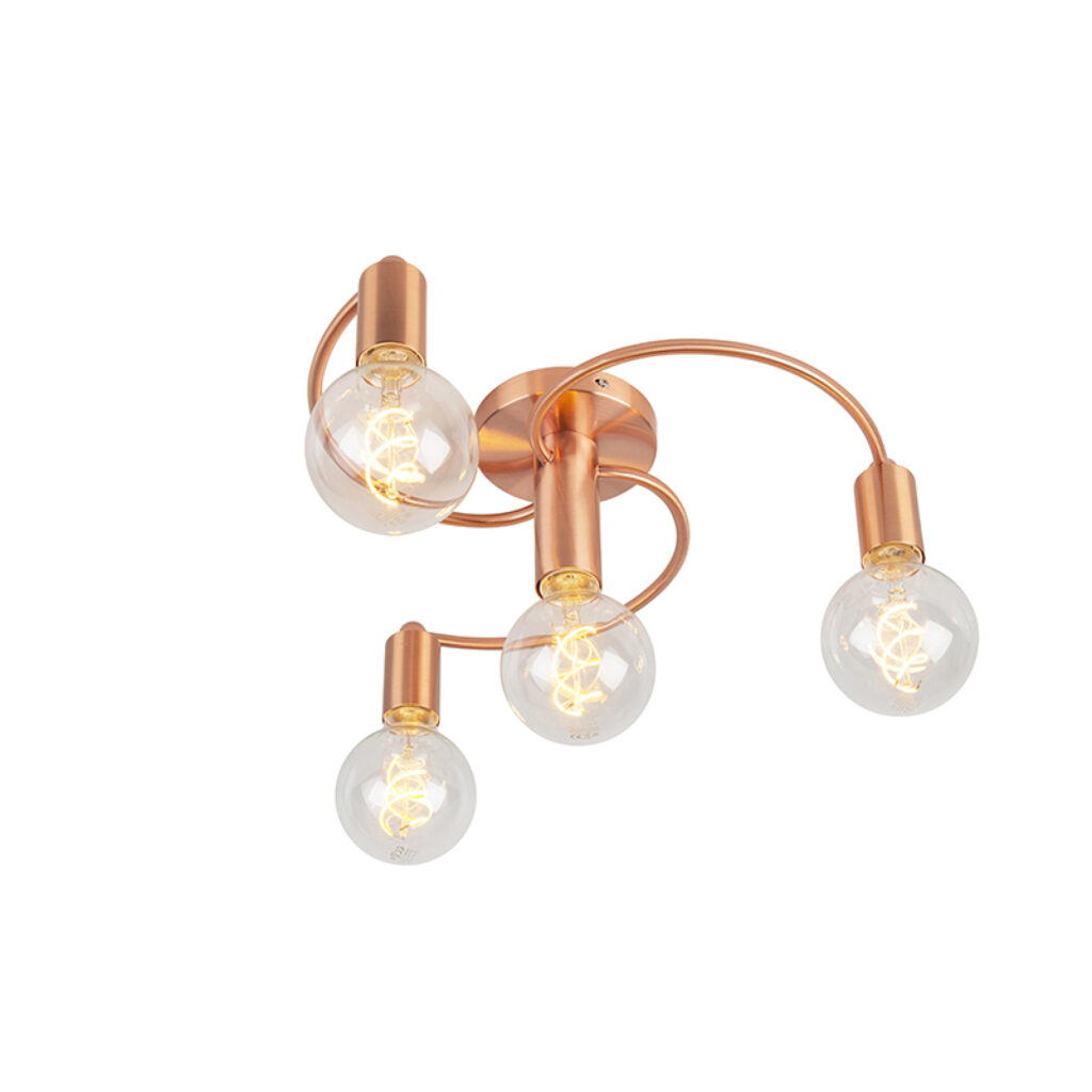 plafondlampen Art deco plafondlamp koper Facil Staal Koper De perfecte keuze voor iedere liefhebber van minimalistische en Kies de onmiskenbare charme die met