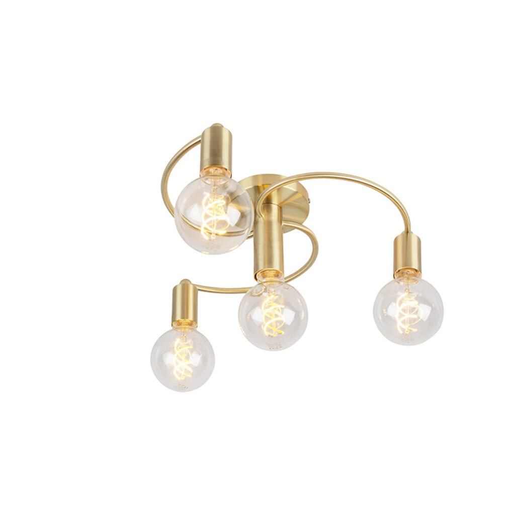 plafondlampen Art deco plafondlamp messing Facil Metaal De perfecte keuze voor iedere liefhebber van minimalistische en moderne Kies de onmiskenbare charme die