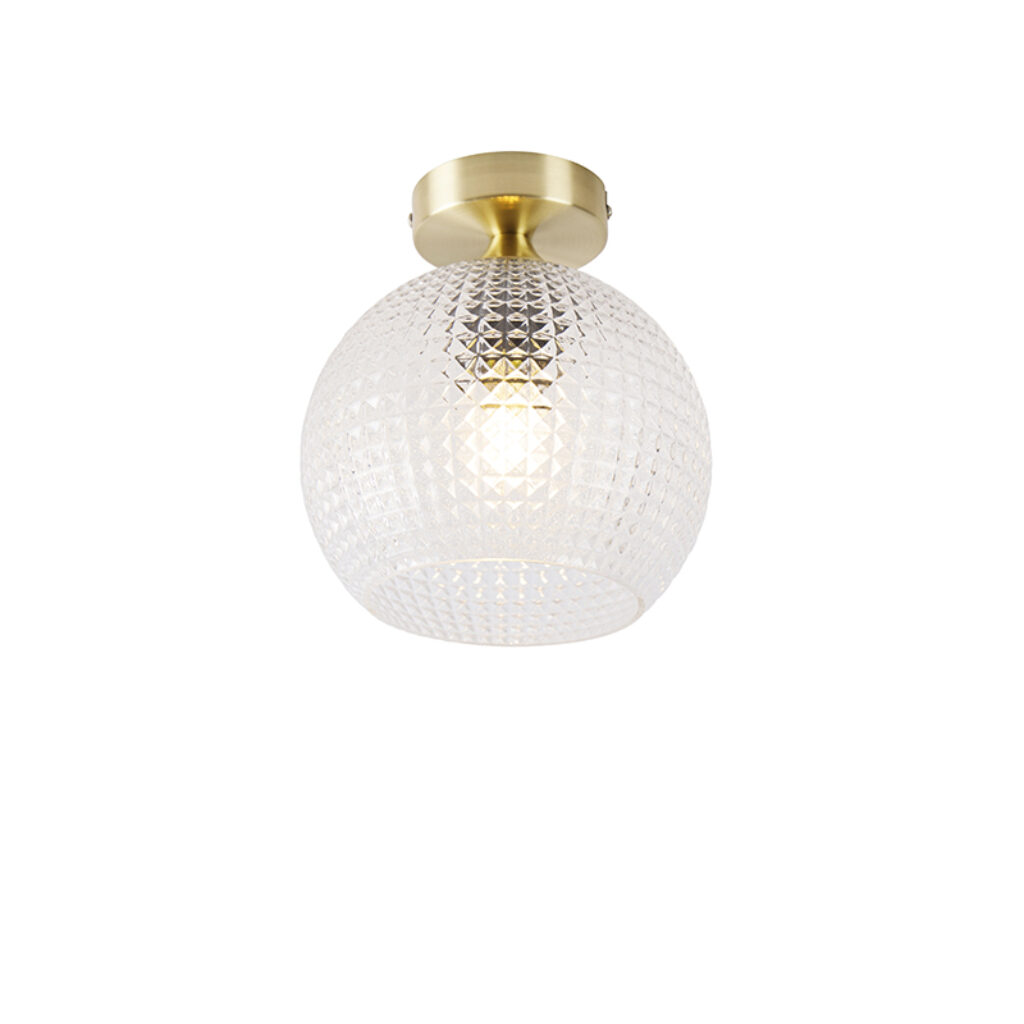 plafondlampen Art Deco plafondlamp messing Sphere GlasStaal Ben je op zoek naar een voor in Dan is wat Het structuur van het glas zorgt vrolijk lichteffect de