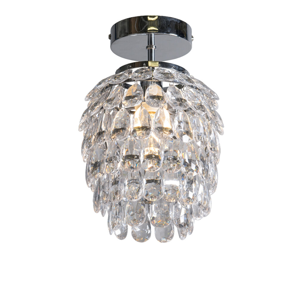 plafondlampen Art deco plafondlamp staal 19 cm dimbaar Bling KunststofStaal Transparant Echte glitter and glamour met onze Hij is afgewerkt in en gepolijste