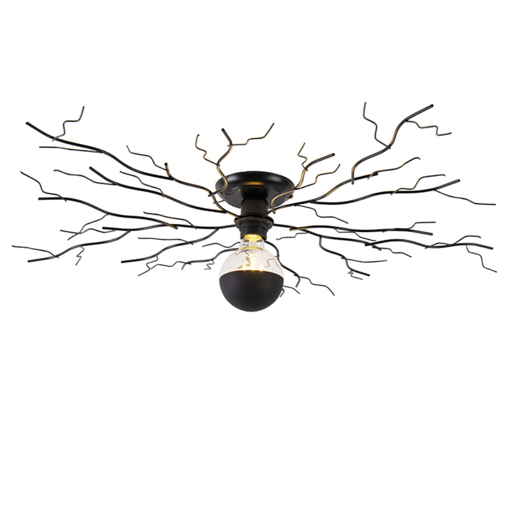 plafondlampen Art Deco plafondlamp zwart 80 cm Ramuri Staal Zwart Ben je op zoek naar een opvallende Dan is wat Deze lamp weet al snel de aandacht te trekken in