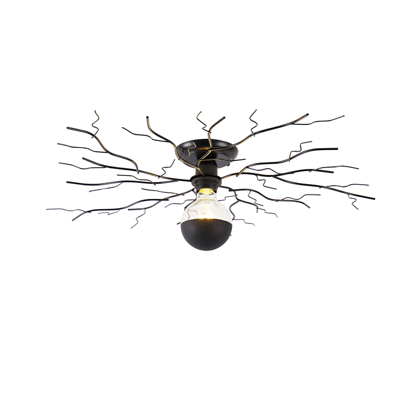 plafondlampen Art Deco plafondlamp zwart 50 cm Ramuri Staal Zwart Ben je op zoek naar een opvallende Dat is wat Deze lamp weet al snel de aandacht te trekken in