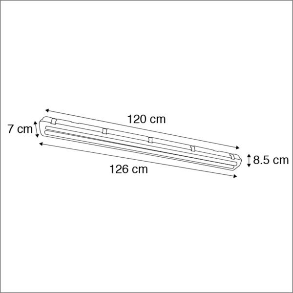 TL armatuur incl. LED 1800 lm en bewegingsmelder IP65 - Base - Afbeelding 3