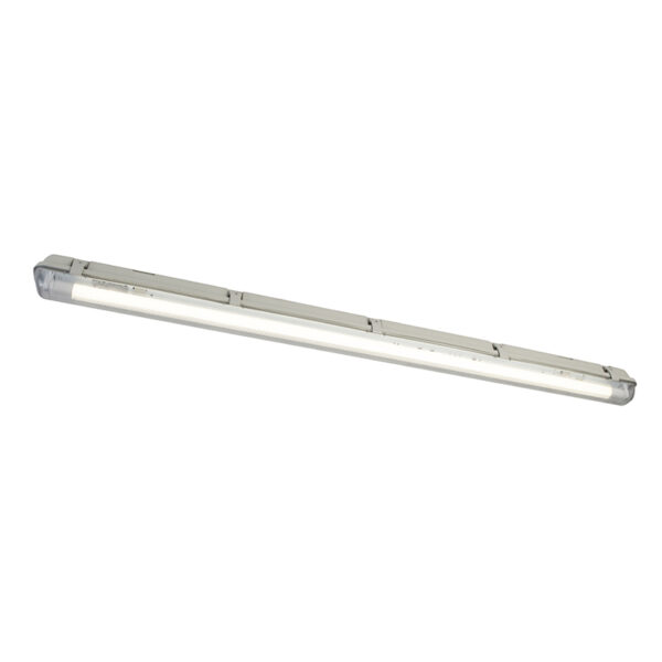 plafondlampen buiten TL armatuur incl. LED 1800 lm en bewegingsmelder IP65 Base Kunststof Grijs Dit handige is een echte krachtpatser. De lamp heeft vervangbare
