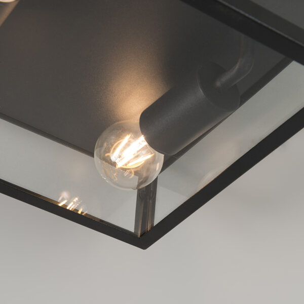 Industriële buitenplafondlamp zwart 2-lichts - Rotterdam - Afbeelding 2