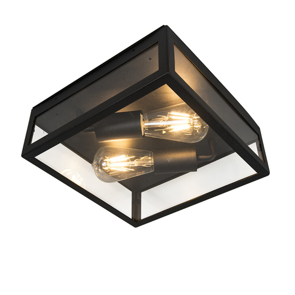 plafondlampen buiten buitenplafondlamp zwart Rotterdam Roestvrij staal Zwart Deze buitenlamp is een strakke plafondlamp. Hij bestaat uit vierkant frame voorzien