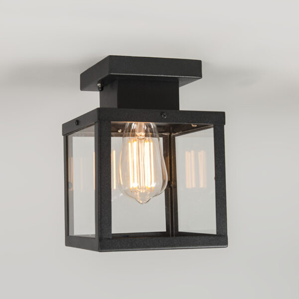 Industriële buitenplafondlamp zwart 1-lichts - Rotterdam - Afbeelding 2