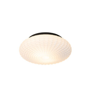 plafondlampen buiten Klassieke plafondlamp zwart met opaal glas 35 cm IP44 Nohmi GlasStaal Wit Een duurzame in een klassiek is perfecte basislamp al jouw