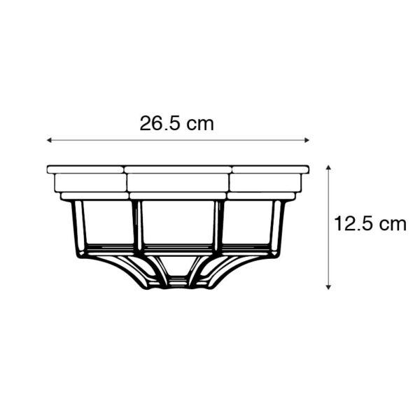 Landelijke plafondlamp donkergrijs IP44 - Bri L - Afbeelding 3