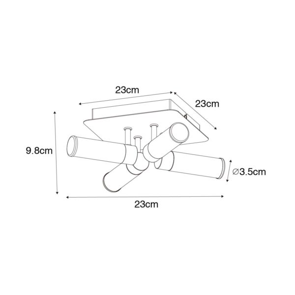 Moderne badkamer plafondlamp messing 4-lichts IP44 - Bath - Afbeelding 3