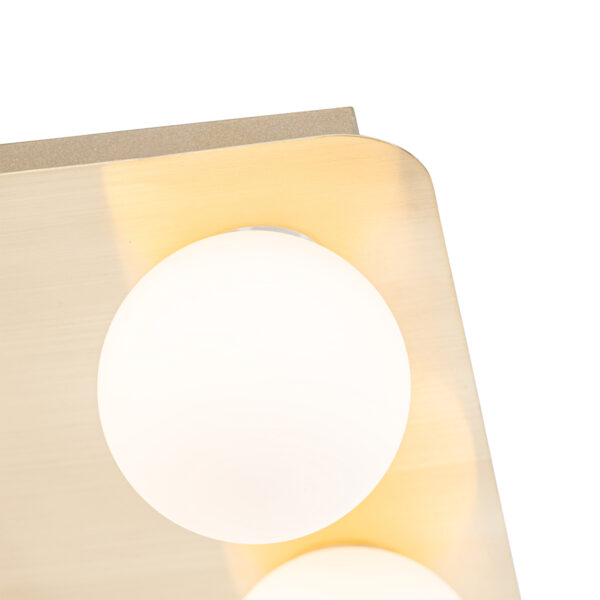 Moderne badkamer plafondlamp messing vierkant 4-lichts - Cederic - Afbeelding 2