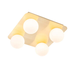 plafondlampen buiten Moderne badkamer plafondlamp messing vierkant Cederic StaalGlas