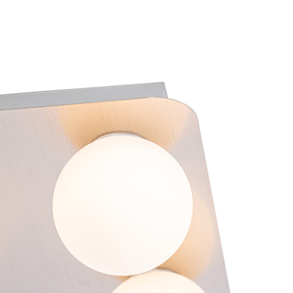 Moderne badkamer plafondlamp staal vierkant 4-lichts - Cederic - Afbeelding 2