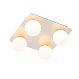 plafondlampen buiten Moderne badkamer plafondlamp staal vierkant Cederic StaalGlas Staal