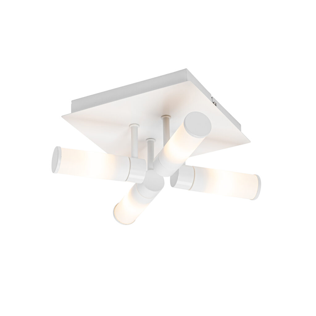 plafondlampen buiten Moderne badkamer plafondlamp wit IP44 Bath StaalGlas Wit