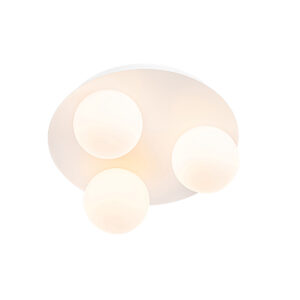 plafondlampen buiten Moderne badkamer plafondlamp wit Cederic StaalGlas Wit
