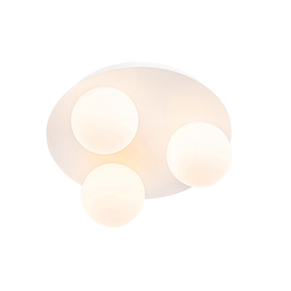 plafondlampen buiten Moderne badkamer plafondlamp wit Cederic StaalGlas Wit