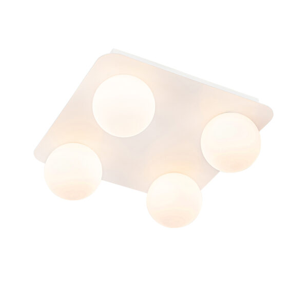 plafondlampen buiten Moderne badkamer plafondlamp wit vierkant Cederic StaalGlas Wit