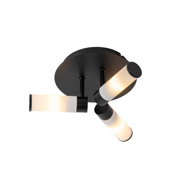 plafondlampen buiten Moderne badkamer plafondlamp zwart IP44 Bath StaalGlas Zwart