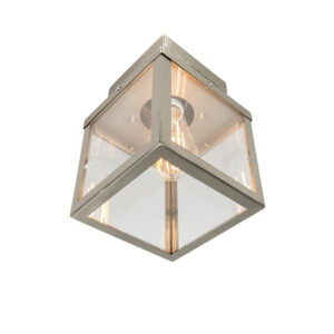 plafondlampen buiten Moderne buitenplafondlamp staal Rotterdam GlasRoestvrij Staal Deze bestaat uit een vierkant frame voorzien van glazen panelen aan de