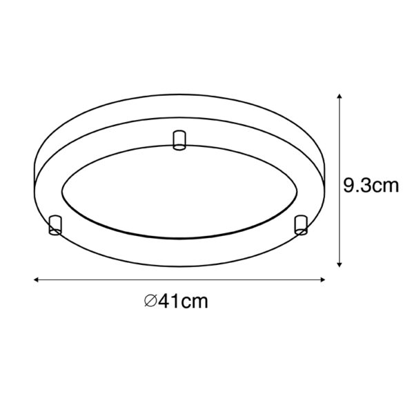 Moderne plafonnière goud 41 cm IP44 - Yuma - Afbeelding 3