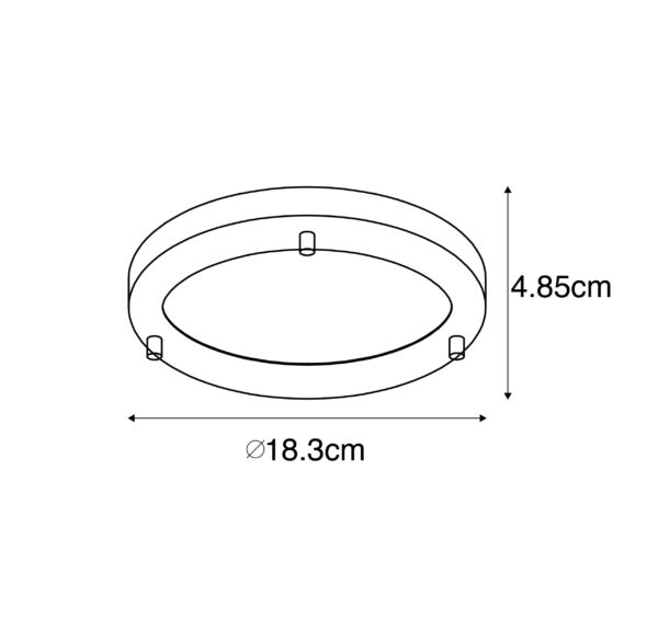 Moderne plafonnière goud 18 cm IP44 - Yuma - Afbeelding 3