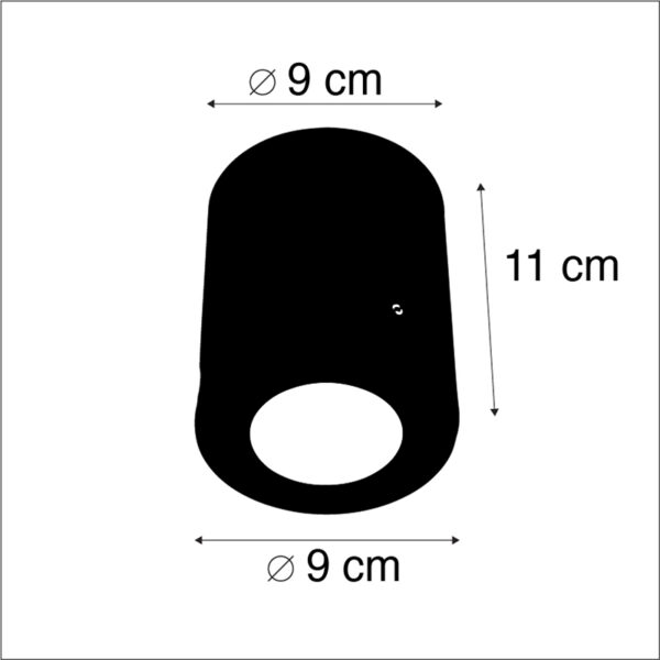 Moderne opbouwspot zwart IP55 incl. 1 x GU10 - Franca - Afbeelding 3