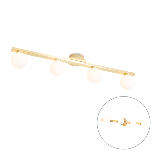 plafondlampen buiten Moderne plafondlamp messing IP44 Cederic GlasStaal Deze grote trekt de aandacht in je badkamer. Wie heeft er ooit gezegd dat een badkamer