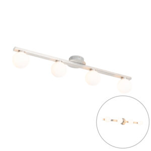 plafondlampen buiten Moderne plafondlamp staal IP44 Cederic GlasStaal Staal Deze grote trekt de aandacht in je badkamer. Wie heeft er ooit gezegd dat een