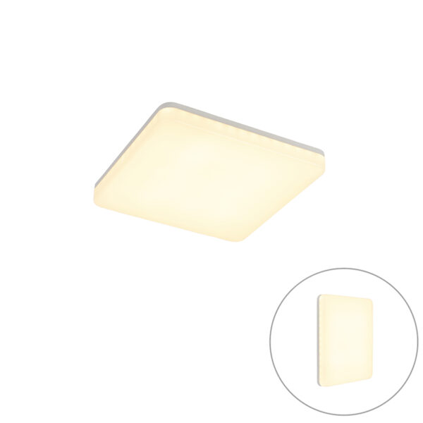 plafondlampen buiten Moderne plafondlamp vierkant incl. LED Plater Kunststof Wit Dit is de perfecte voor binnen en Plafondlamp ideaal vanwege het strakke design