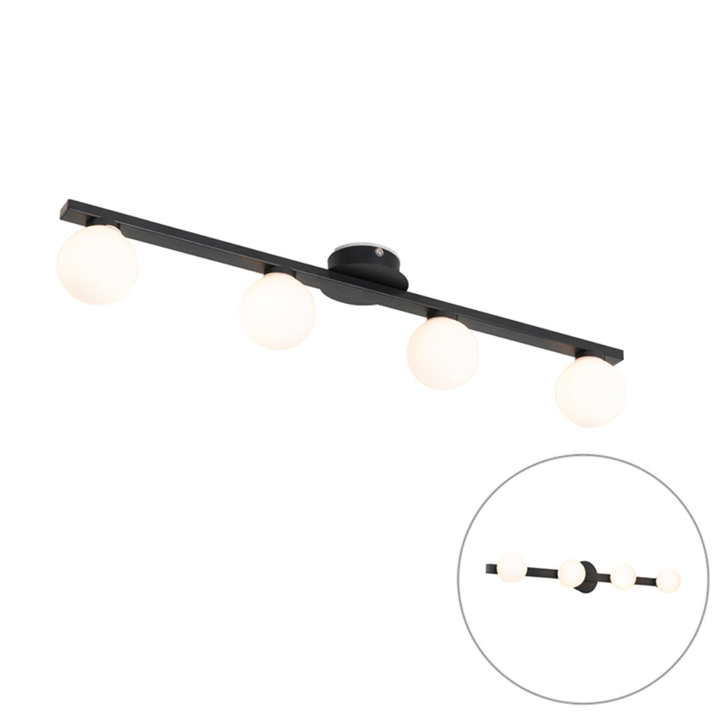 plafondlampen buiten Moderne plafondlamp zwart IP44 Cederic GlasStaal Zwart Deze grote trekt de aandacht in je badkamer. Wie heeft er ooit gezegd dat een
