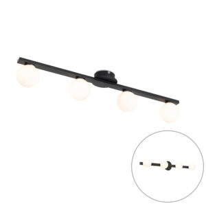 plafondlampen buiten Moderne plafondlamp zwart IP44 Cederic GlasStaal Zwart Deze grote trekt de aandacht in je badkamer. Wie heeft er ooit gezegd dat een