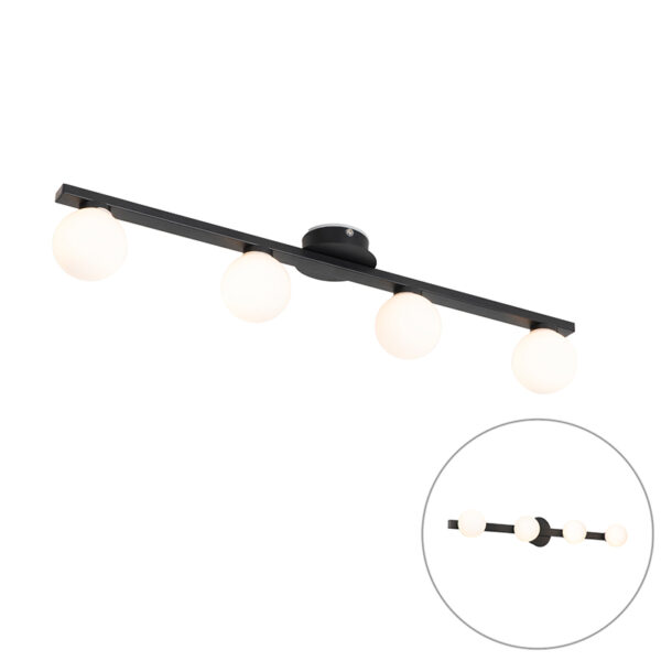 plafondlampen buiten Moderne plafondlamp zwart IP44 Cederic GlasStaal Zwart Deze grote trekt de aandacht in je badkamer. Wie heeft er ooit gezegd dat een