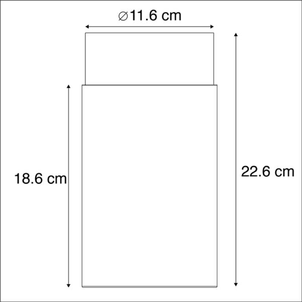 Moderne plafondlamp zwart 22,6 cm IP44 - Jarra - Afbeelding 3