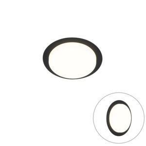 plafondlampen buiten Moderne plafondlamp zwart rond incl. LED IP44 Lys Roestvrij staal Zwart Een strakke die zowel als in de badkamer prachtig zal staan. Met