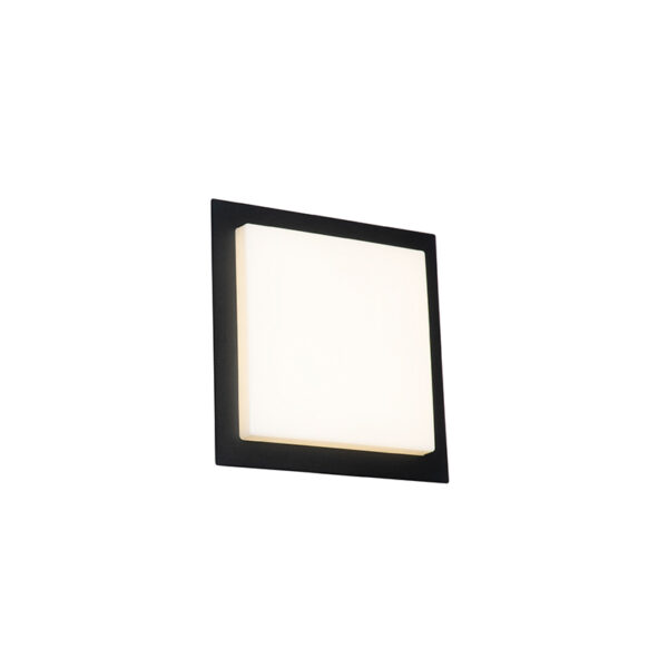 Moderne plafondlamp zwart vierkant incl. LED IP44 - Lys - Afbeelding 2