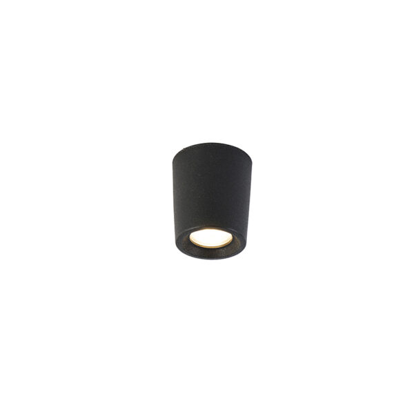 plafondlampen buiten Moderne plafondspot zwart incl. LED IP55 Livia Kunststof Zwart Opbouwspots zorgen voor meer diepte in de ruimte. Zo ook spot Livia. Hij is