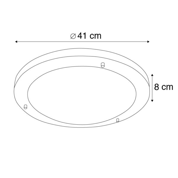 Moderne plafonnière staal 41 cm IP44 - Yuma - Afbeelding 3