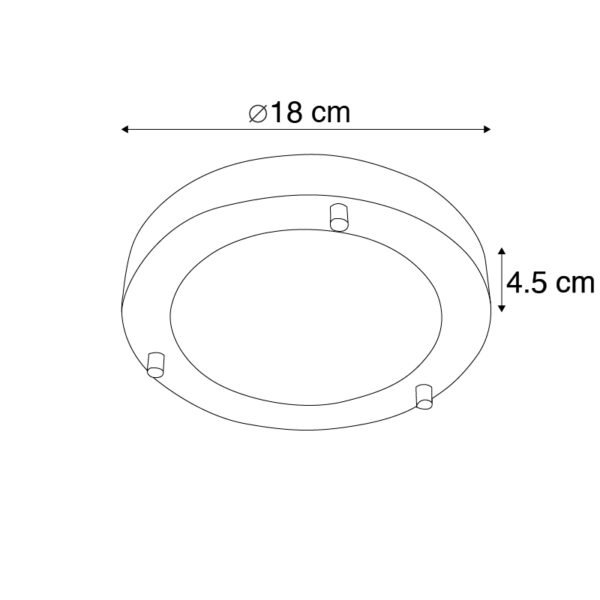 Moderne plafonnière staal 18 cm IP44 - Yuma - Afbeelding 3