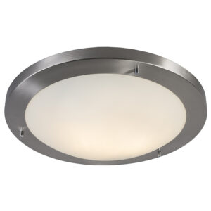 plafondlampen buiten Moderne staal 41 cm IP44 Yuma Staal De is een grote strakke moderne plafondlamp in hoogwaardige kwaliteit die goed tegen water Hij heeft