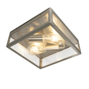 plafondlampen buiten Moderne vierkante buitenplafondlamp staal Rotterdam GlasRoestvrij Staal Buitenlamp Edam is een strakke wandlamp. Doordat de twee fittingen