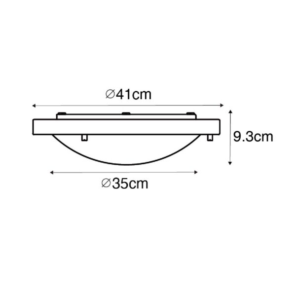 Moderne plafonnière wit 41 cm IP44 - Yuma - Afbeelding 3