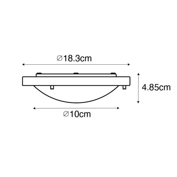 Moderne plafonnière wit 18 cm IP44 - Yuma - Afbeelding 3