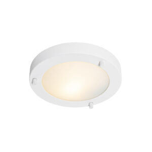 plafondlampen buiten Moderne wit 18 cm IP44 Yuma StaalGlas Wit Een klassiek model deze tijdloze die de perfecte basisverlichting zal vormen in huis. Met zijn